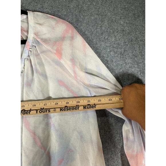 Modcloth Blouse Women Large Semi Sheer Long Sleeve Smocked Peasant‎ Boho Relax - Picture 4 of 7